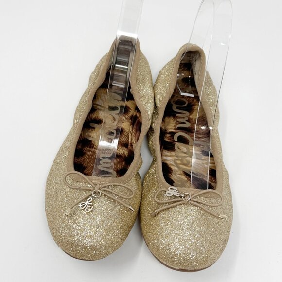 Sam Edelman Women Gold Glitter 'Fiona' Ballet Flat Size 5 - Picture 2 of 10